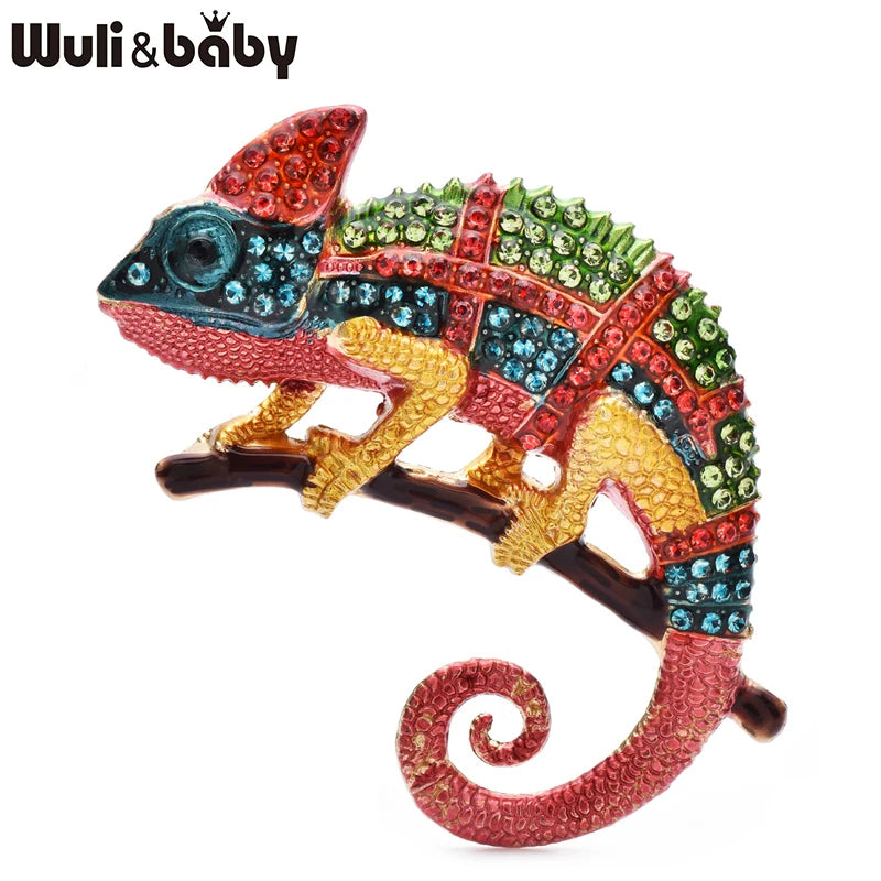 Broche Lézard · Cristal