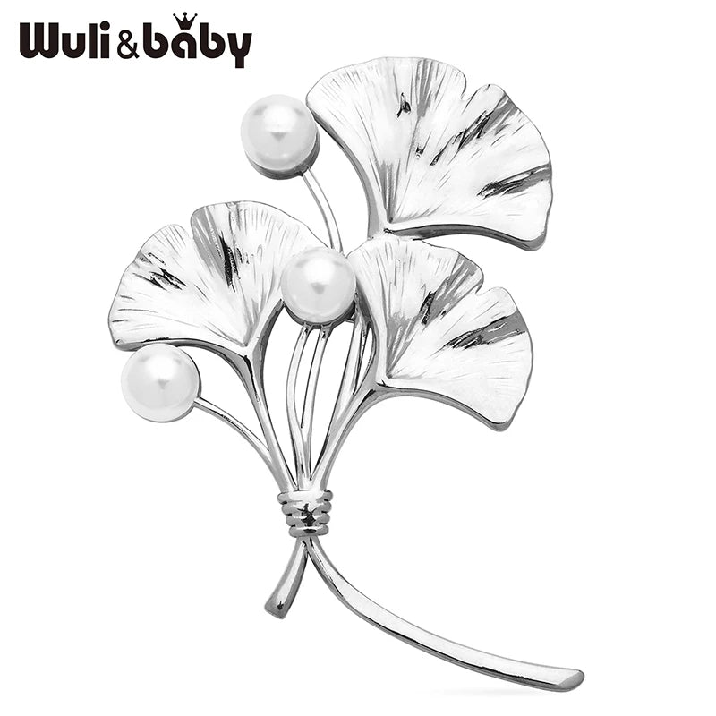Broche Ginkgo · Perles