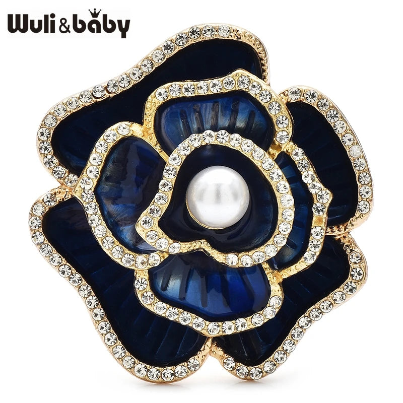 Broche Camélia · Émail