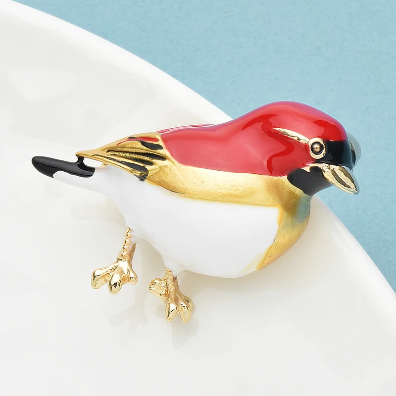 Broche Oiseau · Émail