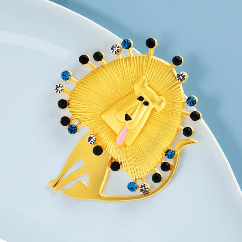 Broche Lion Vintage · Cristal