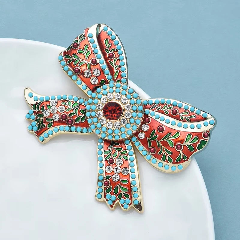 Broche Nœud Vintage · Émail