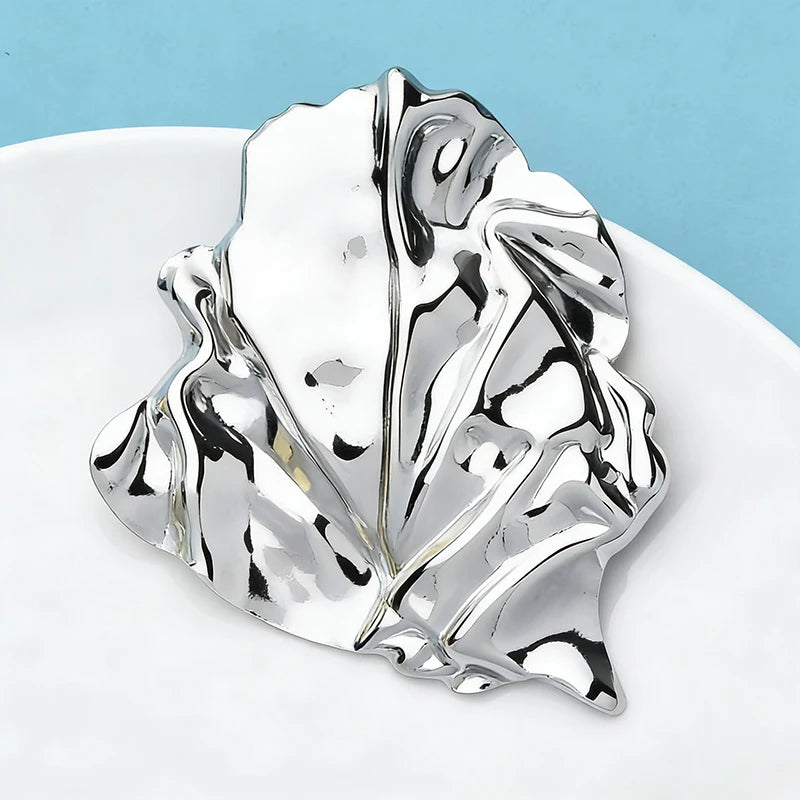 Broche Feuille · Acier
