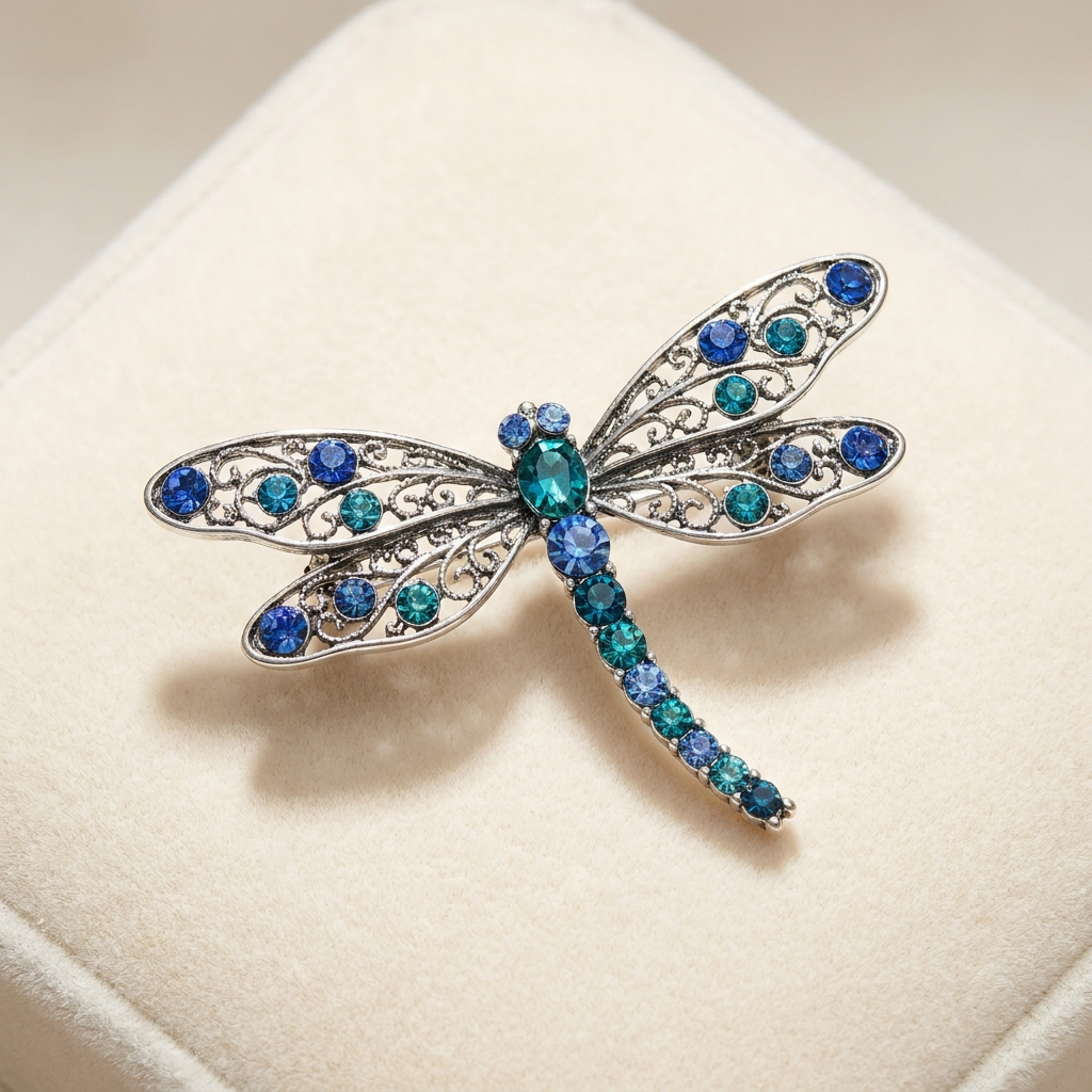 Broche Libellule Saphir Alyvoa