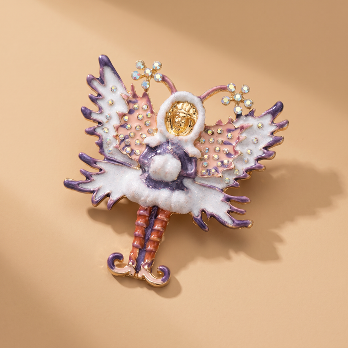 Broche Ange Vintage · Émail