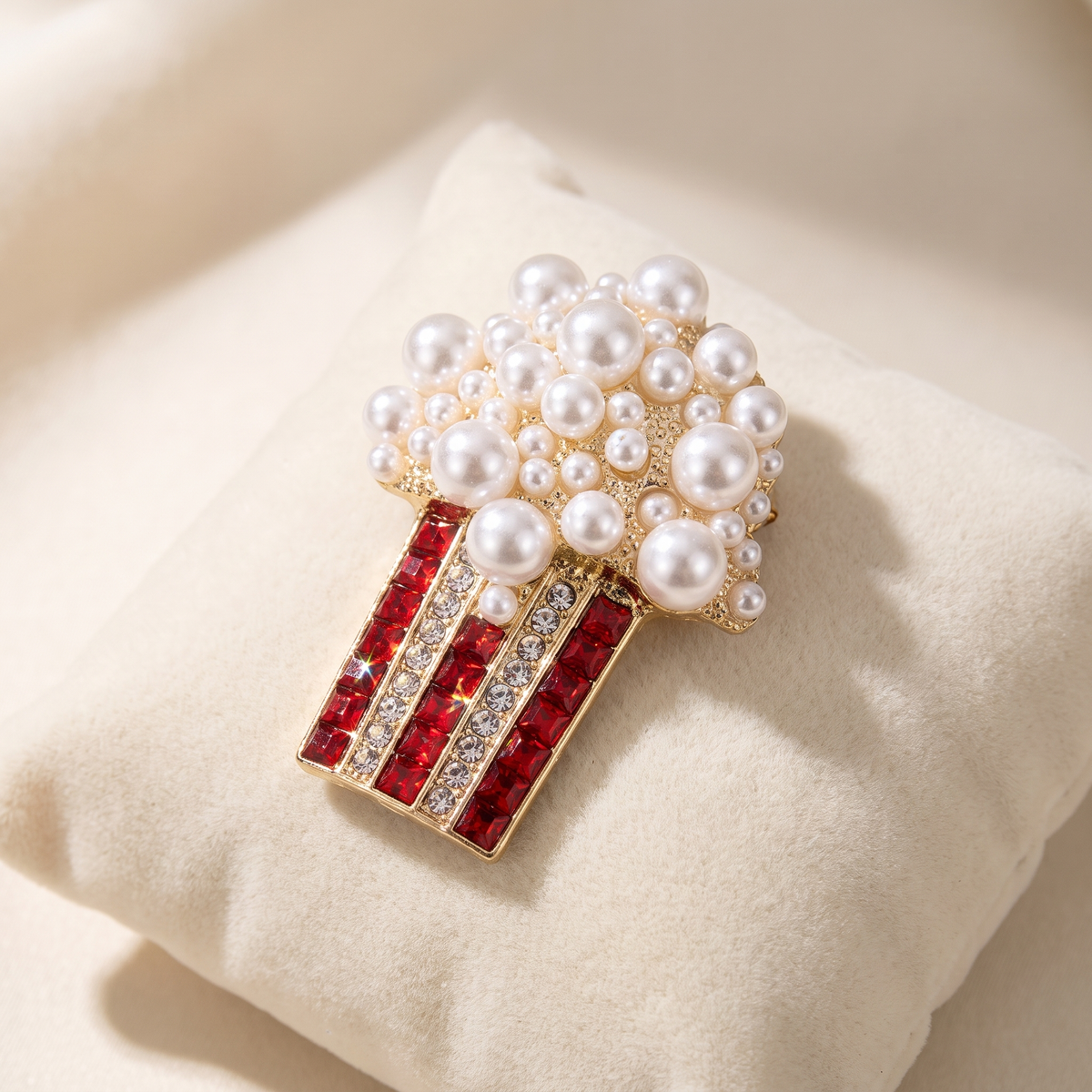 Broche Pop-corn · Perles & Cristal