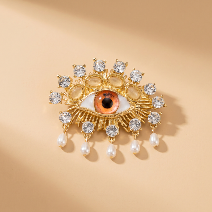 Broche Œil · Perles & Cristal