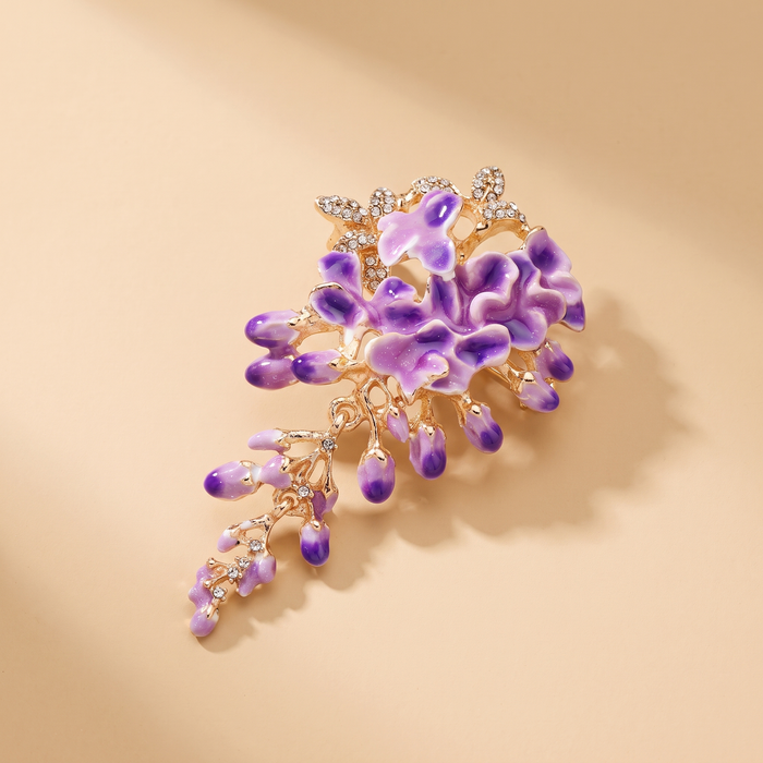 Broche Glycine · Émail