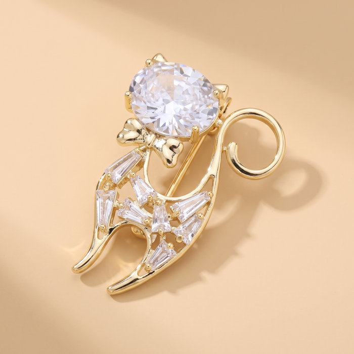 Broche Chat · Cristal