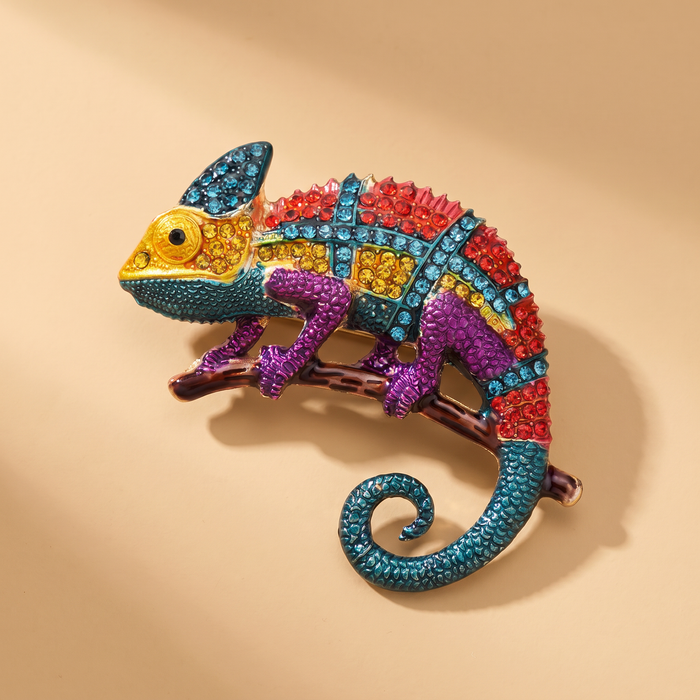 Broche Lézard · Cristal