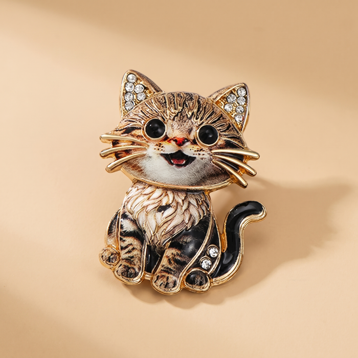 Broche Chat · Cristal