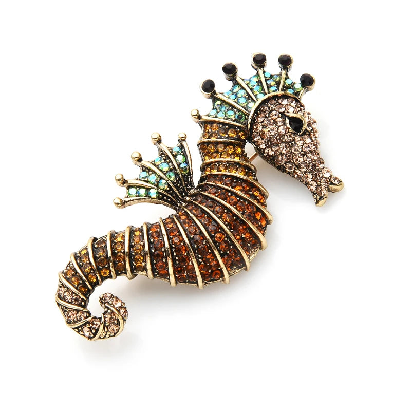 Broche Hippocampe · Cristal
