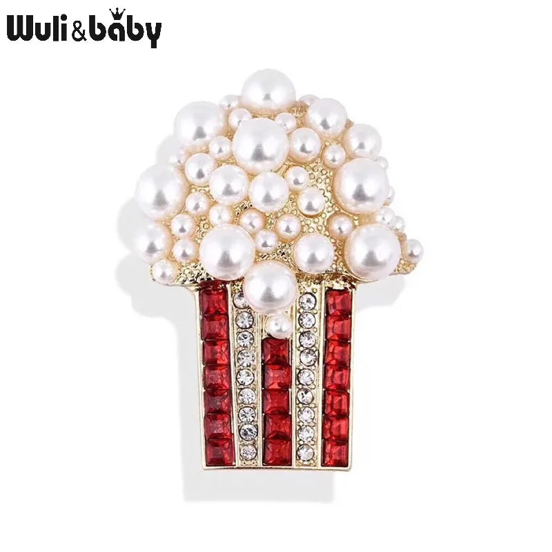 Broche Pop-corn · Perles & Cristal