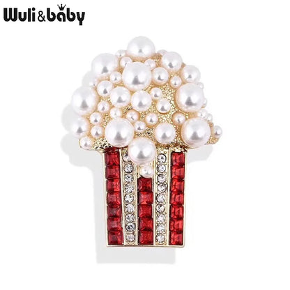 Broche Pop-corn · Perles & Cristal