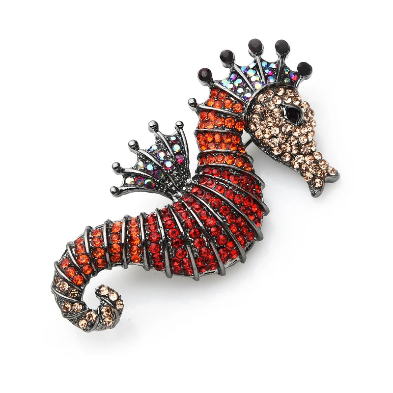 Broche Hippocampe · Cristal