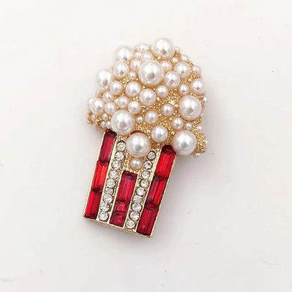 Broche Pop-corn · Perles & Cristal