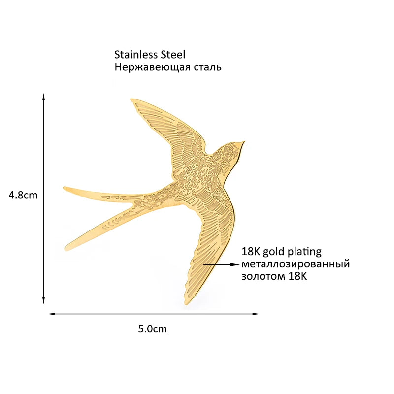 Broche Hirondelle · Acier
