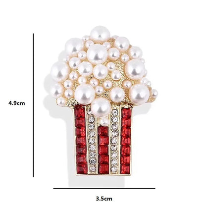 Broche Pop-corn · Perles & Cristal