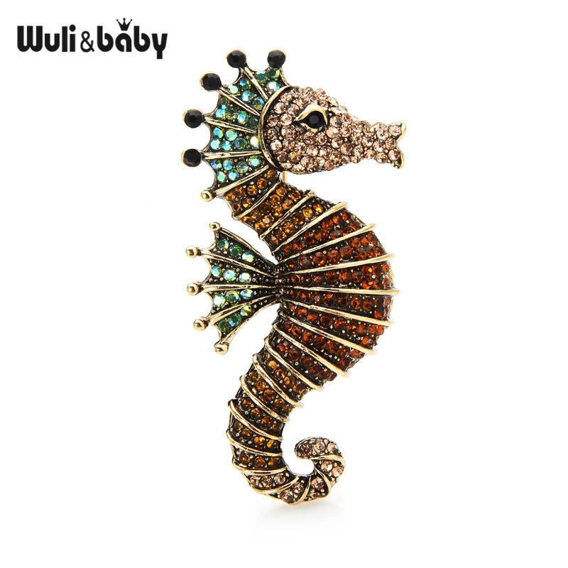 Broche Hippocampe · Cristal