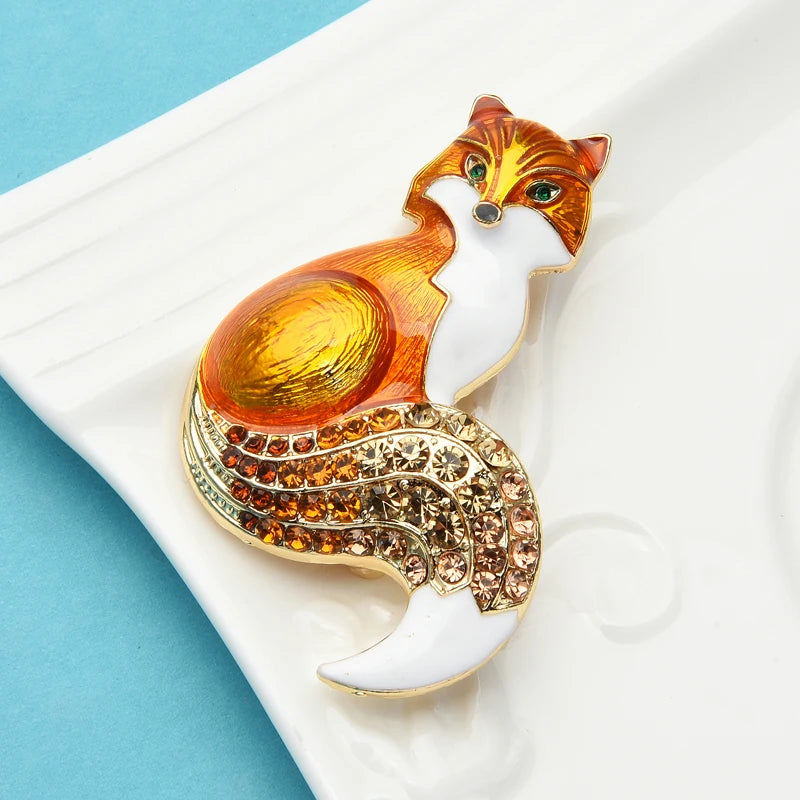 Broche Renard · Cristal