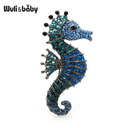 Broche Hippocampe · Cristal