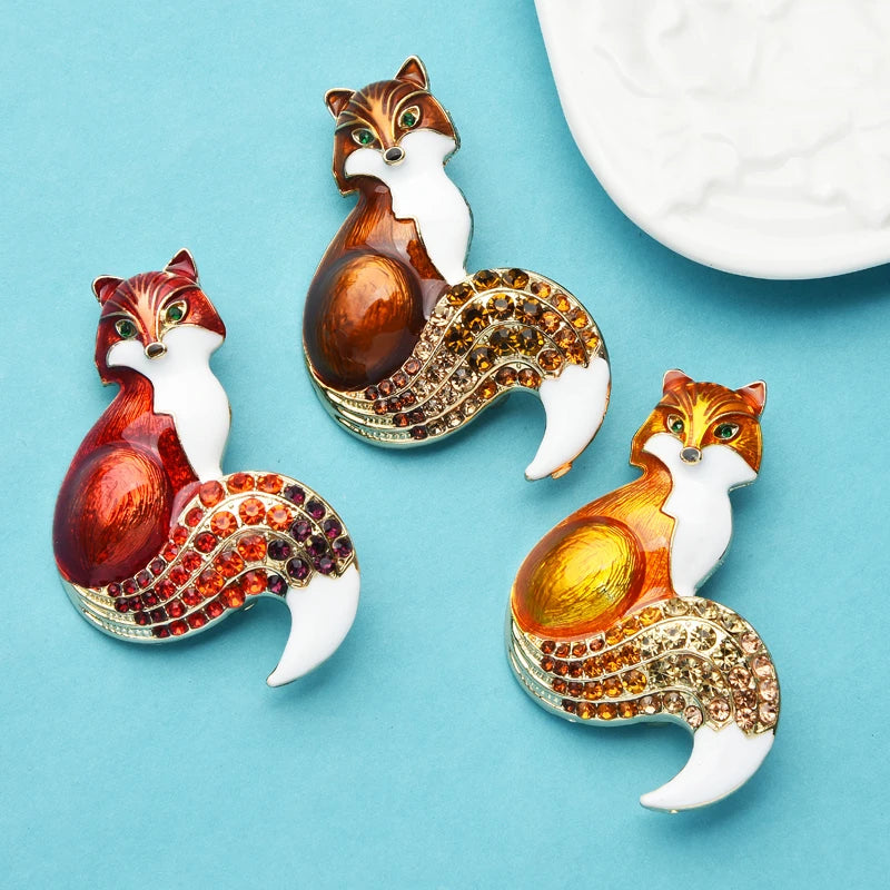 Broche Renard · Cristal