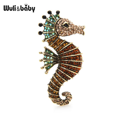 Broche Hippocampe · Cristal