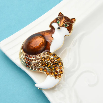 Broche Renard · Cristal