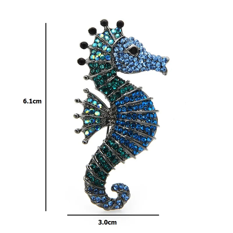 Broche Hippocampe · Cristal