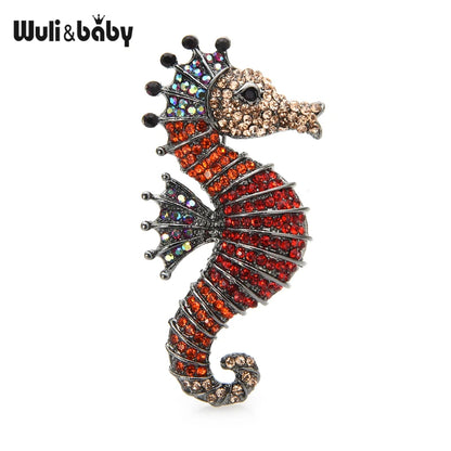 Broche Hippocampe · Cristal