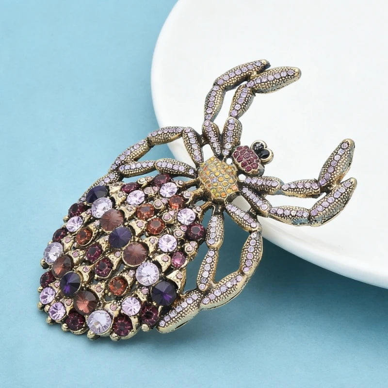 Broche Araignée Vintage · Cristal