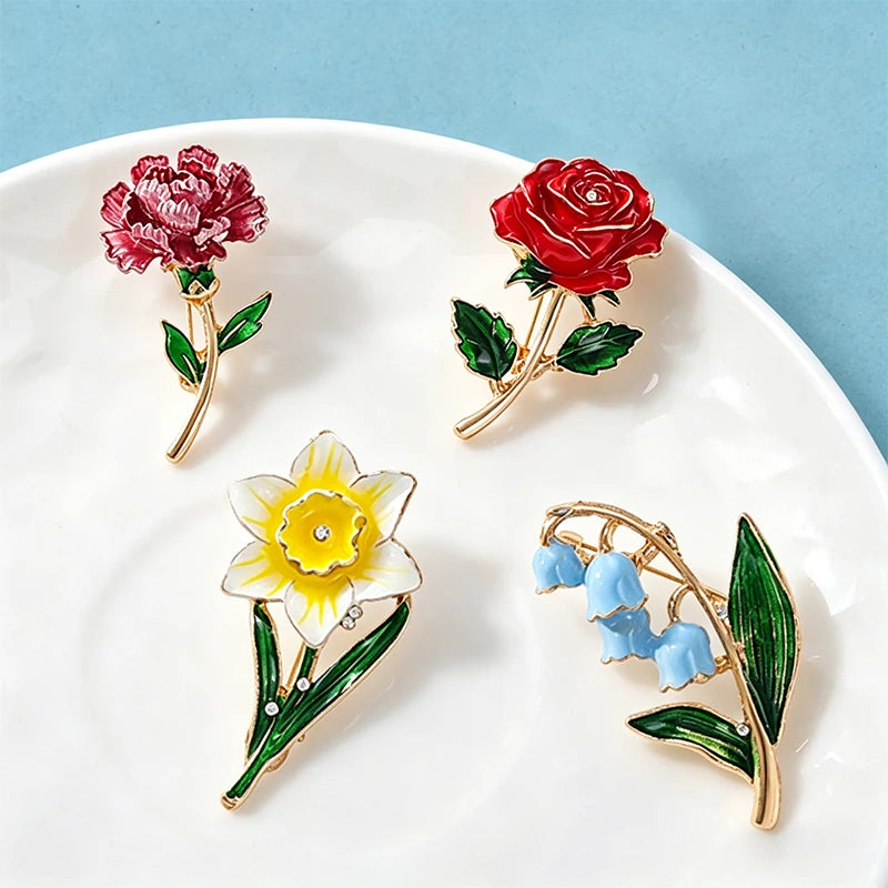 Broche Fleur · Émail