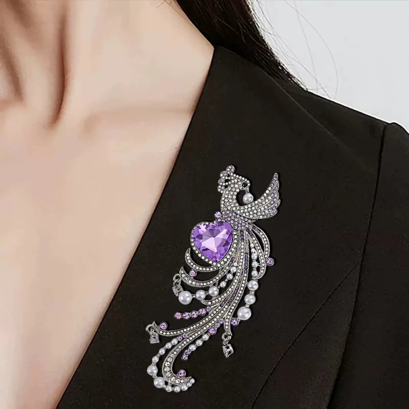 Broche Oiseau · Cristal