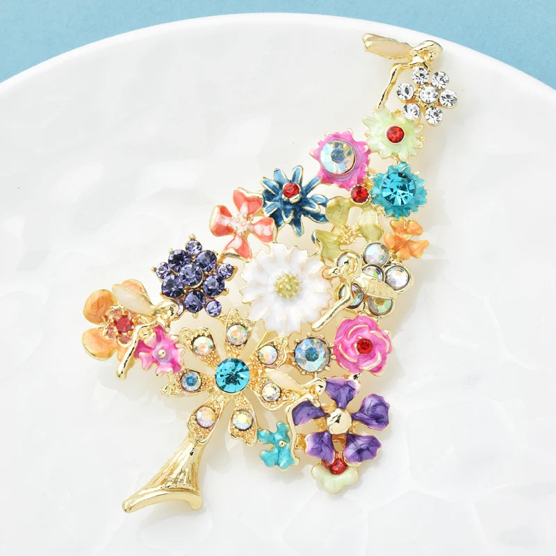 Broche Arbre Fleuri · Émail