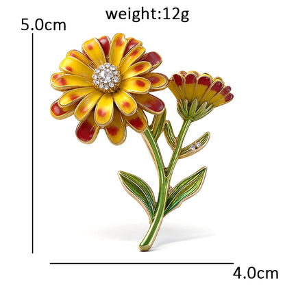 Broche Fleur · Émail
