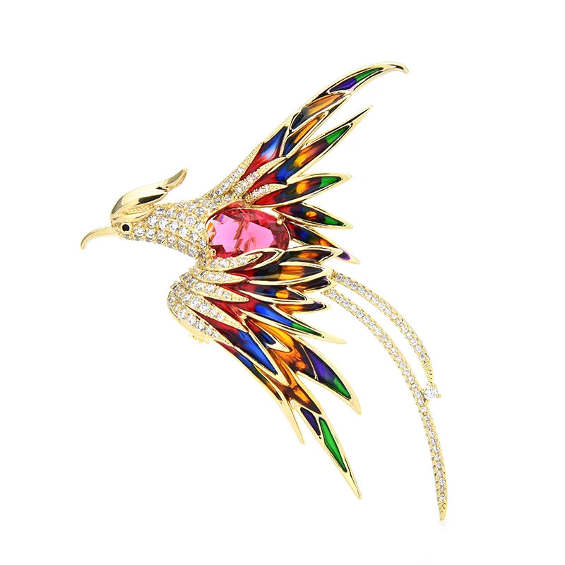 Broche Phénix · Cristal