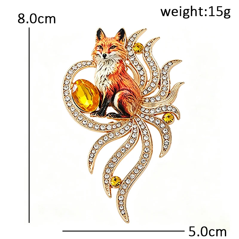 Broche Renard · Cristal
