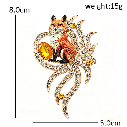 Broche Renard · Cristal