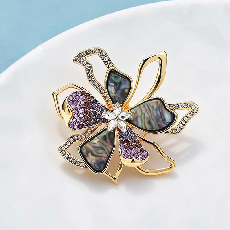 Broche Fleur · Cristal