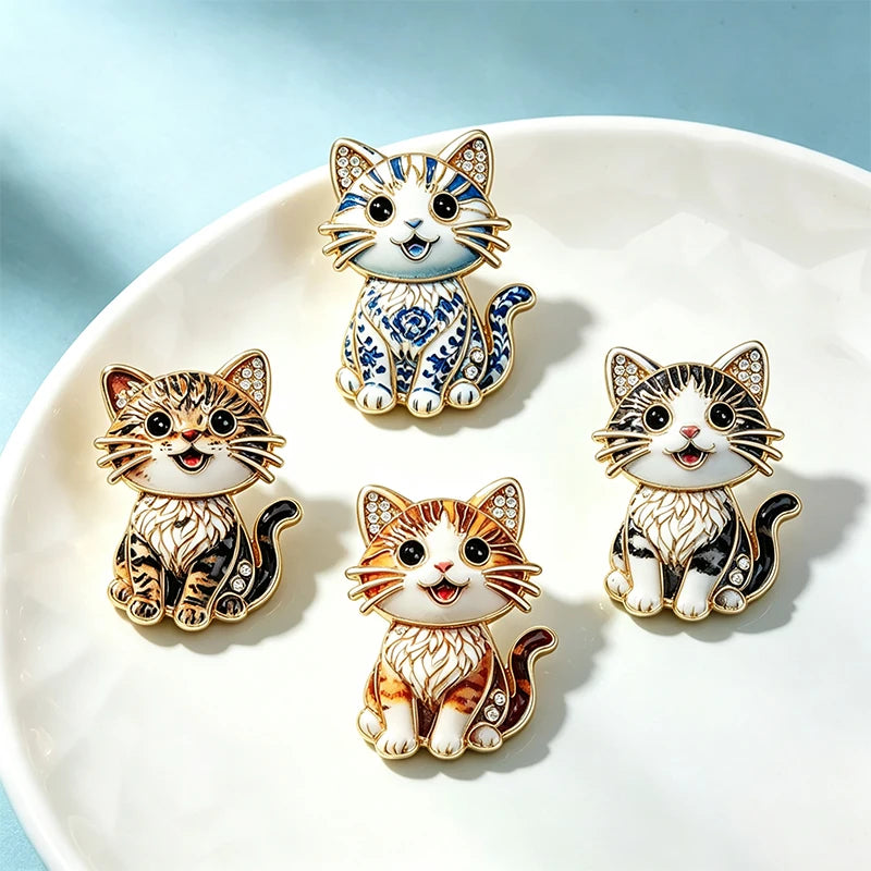 Broche Chat · Cristal