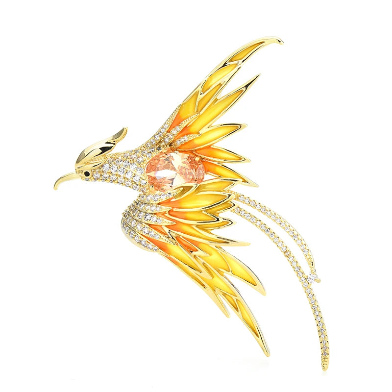 Broche Phénix · Cristal