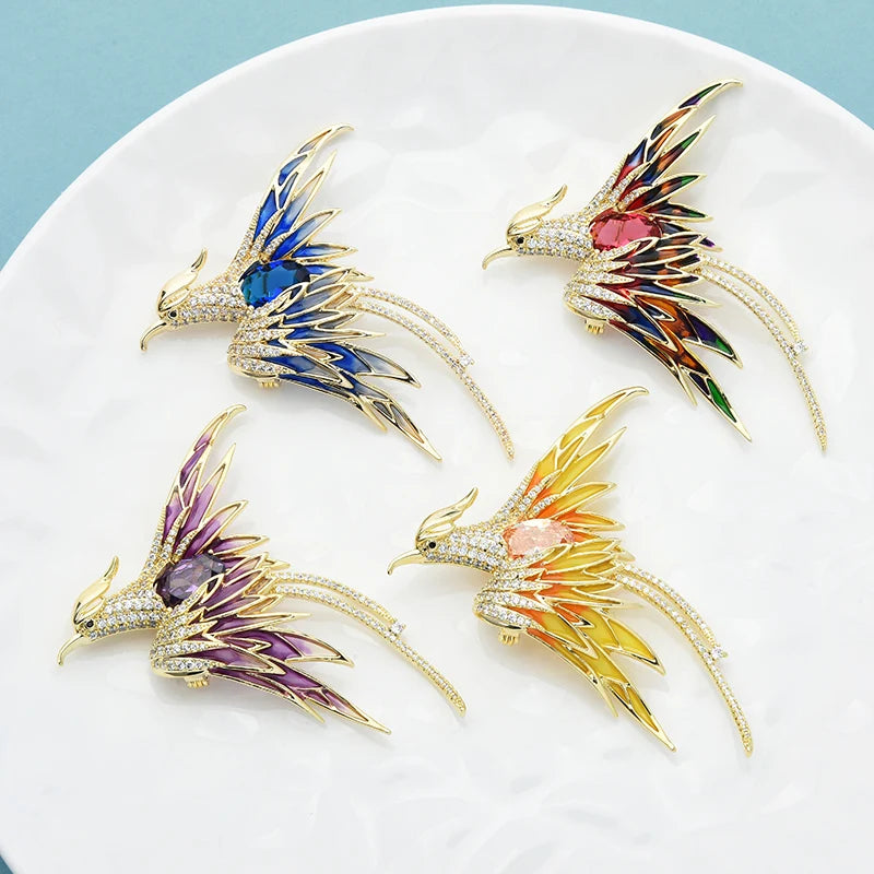 Broche Phénix · Cristal