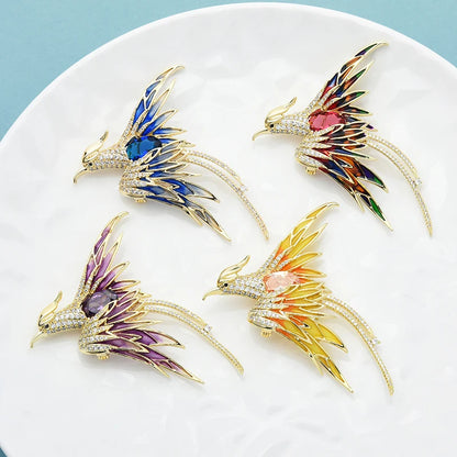 Broche Phénix · Cristal