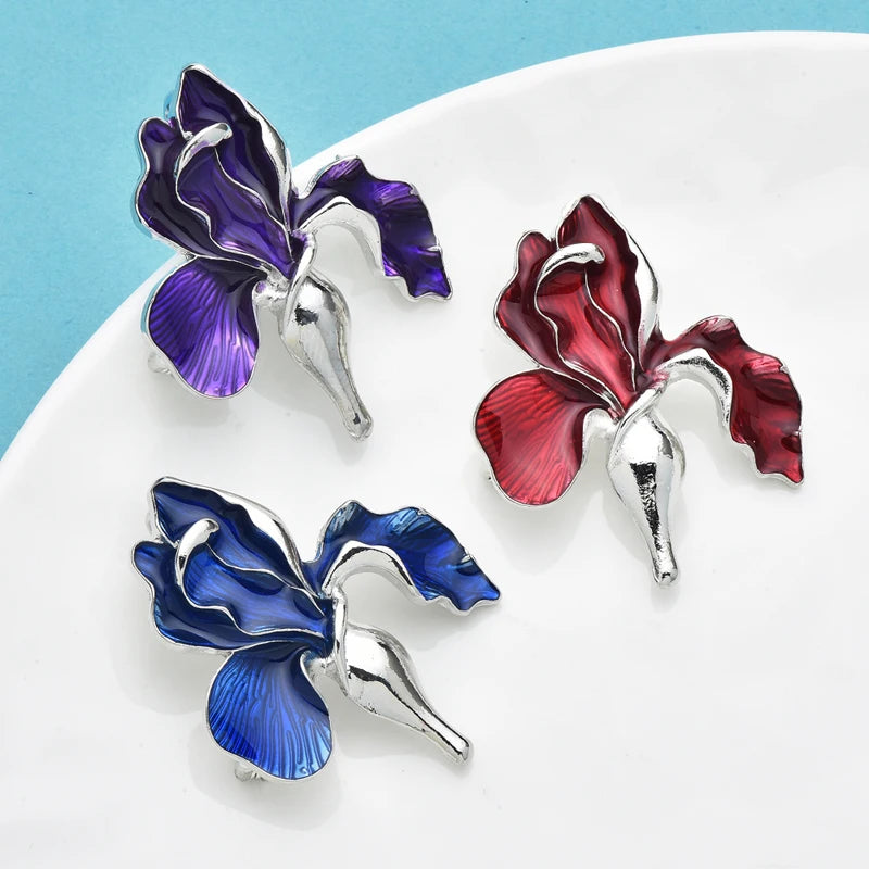 Broche Orchidée · Émail