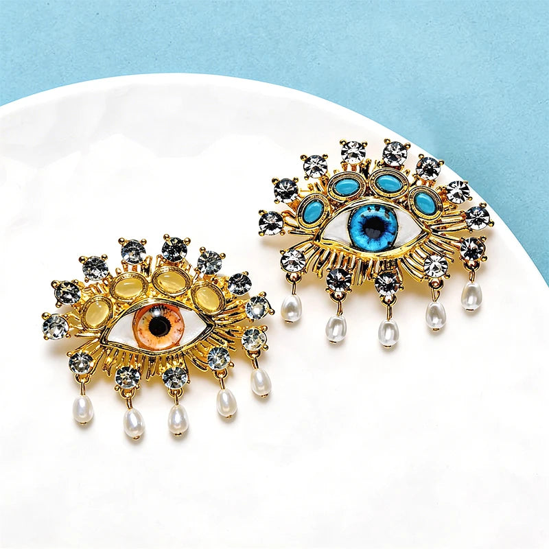 Broche Œil · Perles & Cristal