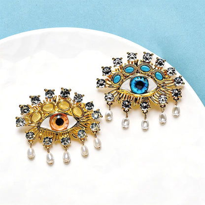 Broche Œil · Perles & Cristal