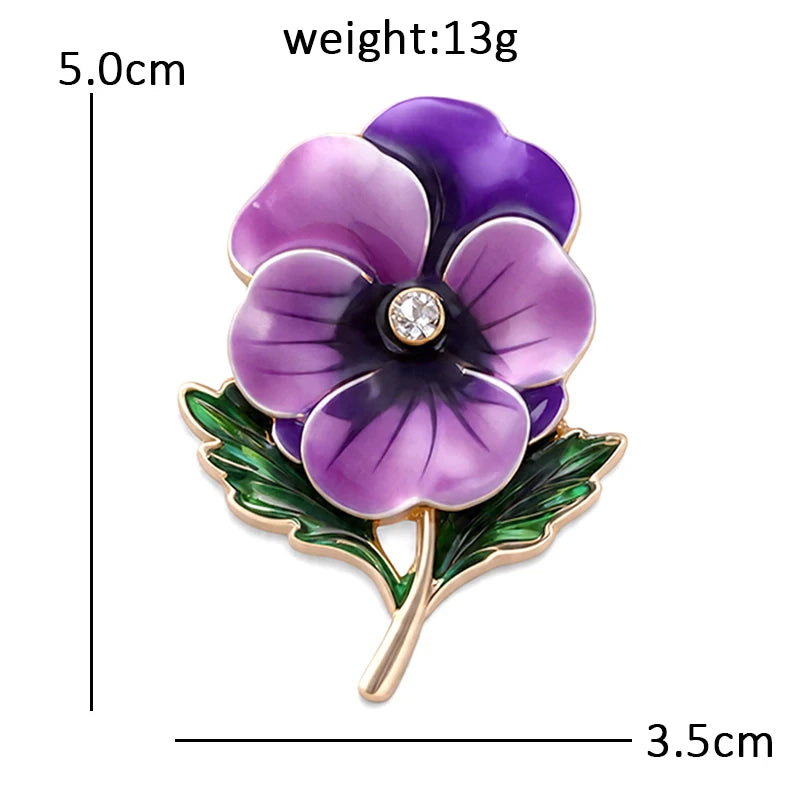 Broche Fleur · Émail