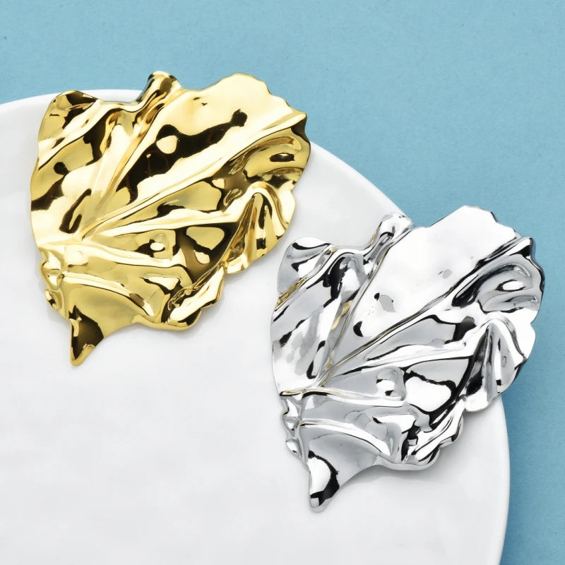 Broche Feuille · Acier