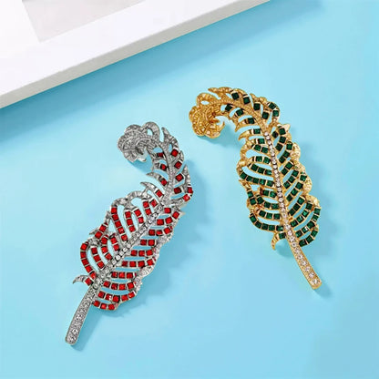 Broche Plume Vintage · Cristal