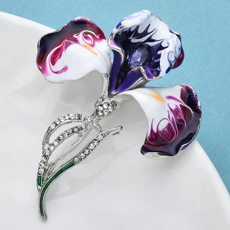 Broche Orchidée · Cristal